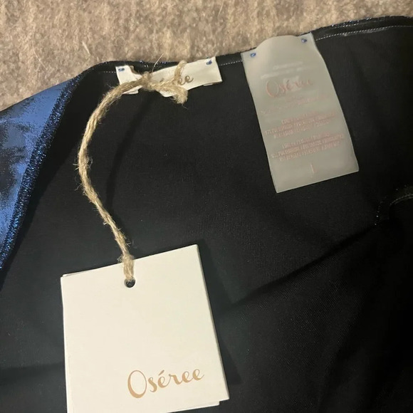 Oseree 90s Blue Chevron Tie Dye Stripe High Cut Bikini Swimsuit Bottoms Size L - Picture 4 of 6